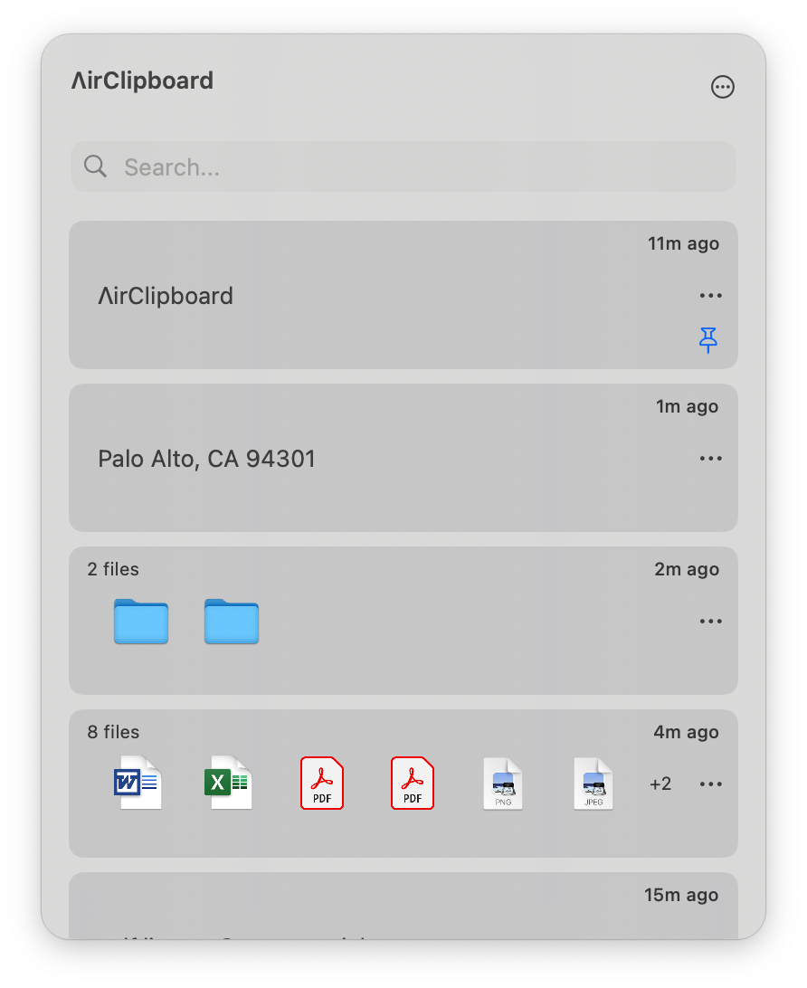 AirClipboard app screenshot