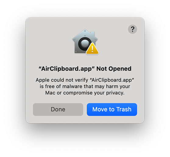 AirClipboard.app Not Opened
